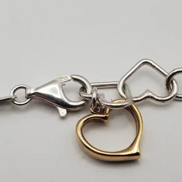 Milor Italy 925 Sterling Silver Open Heart Links 18” Necklace 20.5 Grams - Picture 6 of 8